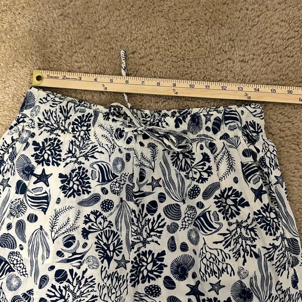 Sigrid Olsen Nautical Print Linen Blend Pants in‎ White & Navy Size Large VGUC - Picture 4 of 7